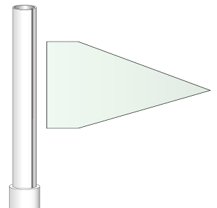 Roller next to a paper triangle